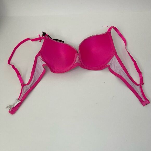 New Barbie Pink Padded Push Up Bra Sexy 36C Bows & Charm - Picture 7 of 12